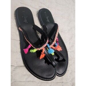 Westloop Black Colored Tassel Women's Size Medium 7 / 8 Sandals
